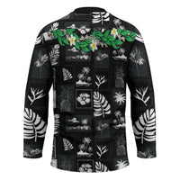 Aloha Hawaii Tuberose Lei Hockey Jersey Tropical Vibes Black Color LT14 - Polynesian Pride