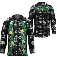 Aloha Hawaii Tuberose Lei Hockey Jersey Tropical Vibes Black Color LT14 - Polynesian Pride