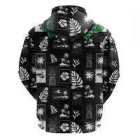 Aloha Hawaii Tuberose Lei Hoodie Tropical Vibes Black Color - Polynesian Pride