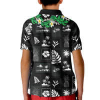 Aloha Hawaii Tuberose Lei Kid Polo Shirt Tropical Vibes Black Color LT14 - Polynesian Pride