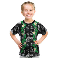 Aloha Hawaii Tuberose Lei Kid T Shirt Tropical Vibes Black Color LT14 Black - Polynesian Pride