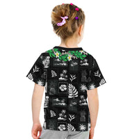 Aloha Hawaii Tuberose Lei Kid T Shirt Tropical Vibes Black Color LT14 - Polynesian Pride