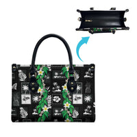 Aloha Hawaii Tuberose Lei Leather Bag Tropical Vibes Black Color - Polynesian Pride