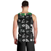Aloha Hawaii Tuberose Lei Men Tank Top Tropical Vibes Black Color LT14 - Polynesian Pride