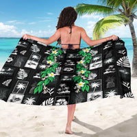 Aloha Hawaii Tuberose Lei Sarong Tropical Vibes Black Color - Polynesian Pride