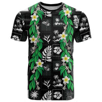 Aloha Hawaii Tuberose Lei T Shirt Tropical Vibes Black Color LT14 Black - Polynesian Pride