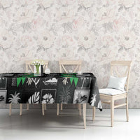 Aloha Hawaii Tuberose Lei Tablecloth Tropical Vibes Black Color LT14 - Polynesian Pride
