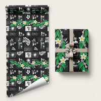 Aloha Hawaii Tuberose Lei Wrapping Paper Tropical Vibes Black Color LT14 58" × 23" Black - Polynesian Pride