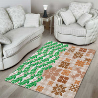 Aloha Hawaii Palaka Tuberose Lei Area Rug Hawaiian Quilt Seamless Style - Polynesian Pride