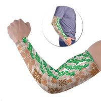 Aloha Hawaii Palaka Tuberose Lei Arm Sleeves Hawaiian Quilt Seamless Style - Polynesian Pride