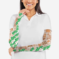 Aloha Hawaii Palaka Tuberose Lei Arm Sleeves Hawaiian Quilt Seamless Style - Polynesian Pride