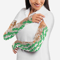 Aloha Hawaii Palaka Tuberose Lei Arm Sleeves Hawaiian Quilt Seamless Style - Polynesian Pride