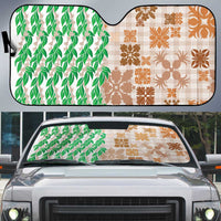 Aloha Hawaii Palaka Tuberose Lei Auto Sun Shade Hawaiian Quilt Seamless Style - Polynesian Pride
