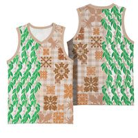 Aloha Hawaii Palaka Tuberose Lei Basketball Jersey Hawaiian Quilt Seamless Style - Polynesian Pride