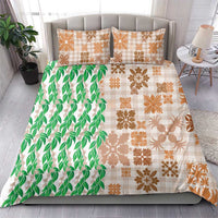 Aloha Hawaii Palaka Tuberose Lei Bedding Set Hawaiian Quilt Seamless Style - Polynesian Pride