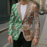 Aloha Hawaii Palaka Tuberose Lei Blazer Hawaiian Quilt Seamless Style - Polynesian Pride