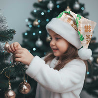 Aloha Hawaii Palaka Tuberose Lei Christmas Santa Hat Hawaiian Quilt Seamless Style - Polynesian Pride