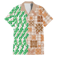 Aloha Hawaii Palaka Tuberose Lei Family Matching Puletasi and Hawaiian Shirt Hawaiian Quilt Seamless Style - Polynesian Pride
