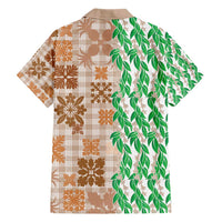 Aloha Hawaii Palaka Tuberose Lei Family Matching Short Sleeve Bodycon Dress and Hawaiian Shirt Hawaiian Quilt Seamless Style - Polynesian Pride