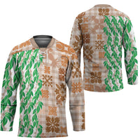 Aloha Hawaii Palaka Tuberose Lei Hockey Jersey Hawaiian Quilt Seamless Style LT14 - Polynesian Pride
