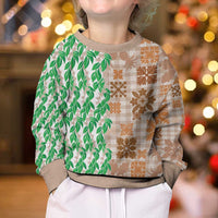 Aloha Hawaii Palaka Tuberose Lei Kid Ugly Christmas Sweater Hawaiian Quilt Seamless Style - Polynesian Pride