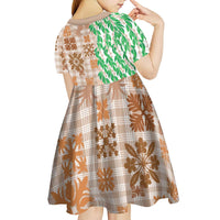 Aloha Hawaii Palaka Tuberose Lei Kid Short Sleeve Dress Hawaiian Quilt Seamless Style - Polynesian Pride