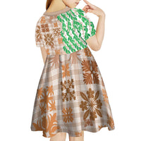 Aloha Hawaii Palaka Tuberose Lei Kid Short Sleeve Dress Hawaiian Quilt Seamless Style LT14 - Polynesian Pride