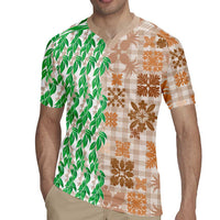 Aloha Hawaii Palaka Tuberose Lei Rugby Jersey Hawaiian Quilt Seamless Style LT14 - Polynesian Pride