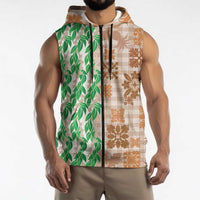 Aloha Hawaii Palaka Tuberose Lei Sleeveless Zip Hoodie Hawaiian Quilt Seamless Style LT14 - Polynesian Pride