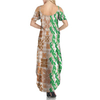 Aloha Hawaii Palaka Tuberose Lei Summer Maxi Dress Hawaiian Quilt Seamless Style LT14 - Polynesian Pride