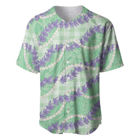 Pastel Green Hawaii Palaka Honohono Pikake Baseball Jersey Hawaiian Orchid Lei Polynesian Pattern LT14 Pastel Green - Polynesian Pride