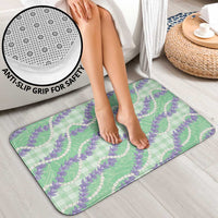 Pastel Green Hawaii Palaka Honohono Pikake Bathroom Set Hawaiian Orchid Lei Polynesian Pattern - Polynesian Pride