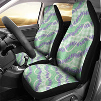 Pastel Green Hawaii Palaka Honohono Pikake Car Seat Cover Hawaiian Orchid Lei Polynesian Pattern - Polynesian Pride