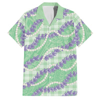 Pastel Green Hawaii Palaka Honohono Pikake Family Matching Mermaid Dress and Hawaiian Shirt Hawaiian Orchid Lei Polynesian Pattern - Polynesian Pride