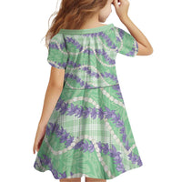 Pastel Green Hawaii Palaka Honohono Pikake Family Matching Off The Shoulder Long Sleeve Dress and Hawaiian Shirt Hawaiian Orchid Lei Polynesian Pattern - Polynesian Pride