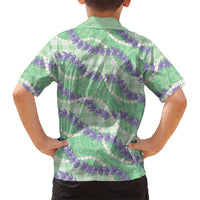 Pastel Green Hawaii Palaka Honohono Pikake Hawaiian Shirt Hawaiian Orchid Lei Polynesian Pattern LT14 - Polynesian Pride