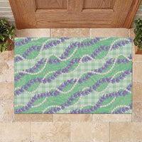 Pastel Green Hawaii Palaka Honohono Pikake Rubber Doormat Hawaiian Orchid Lei Polynesian Pattern LT14 Pastel Green - Polynesian Pride