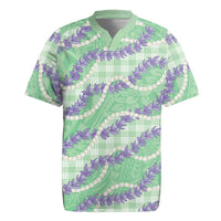 Pastel Green Hawaii Palaka Honohono Pikake Rugby Jersey Hawaiian Orchid Lei Polynesian Pattern LT14 Pastel Green - Polynesian Pride