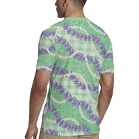 Pastel Green Hawaii Palaka Honohono Pikake Rugby Jersey Hawaiian Orchid Lei Polynesian Pattern LT14 - Polynesian Pride