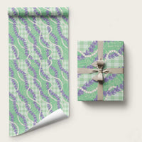 Pastel Green Hawaii Palaka Honohono Pikake Wrapping Paper Hawaiian Orchid Lei Polynesian Pattern LT14 58" × 23" Pastel Green - Polynesian Pride