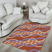 Orange Hawaii Palaka Honohono Pikake Area Rug Hawaiian Orchid Lei Polynesian Pattern - Polynesian Pride
