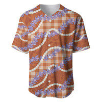 Orange Hawaii Palaka Honohono Pikake Baseball Jersey Hawaiian Orchid Lei Polynesian Pattern LT14 Orange - Polynesian Pride