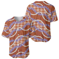 Orange Hawaii Palaka Honohono Pikake Baseball Jersey Hawaiian Orchid Lei Polynesian Pattern LT14 - Polynesian Pride