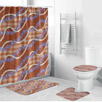 Orange Hawaii Palaka Honohono Pikake Bathroom Set Hawaiian Orchid Lei Polynesian Pattern - Polynesian Pride