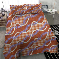 Orange Hawaii Palaka Honohono Pikake Bedding Set Hawaiian Orchid Lei Polynesian Pattern - Polynesian Pride
