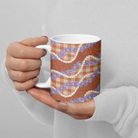 Orange Hawaii Palaka Honohono Pikake Ceramic Mug Hawaiian Orchid Lei Polynesian Pattern - Polynesian Pride