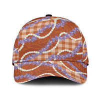 Orange Hawaii Palaka Honohono Pikake Classic Cap Hawaiian Orchid Lei Polynesian Pattern LT14 Universal Fit Orange - Polynesian Pride