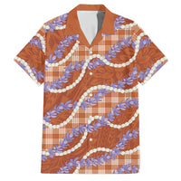 Orange Hawaii Palaka Honohono Pikake Family Matching Mermaid Dress and Hawaiian Shirt Hawaiian Orchid Lei Polynesian Pattern - Polynesian Pride