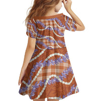 Orange Hawaii Palaka Honohono Pikake Family Matching Off Shoulder Maxi Dress and Hawaiian Shirt Hawaiian Orchid Lei Polynesian Pattern - Polynesian Pride