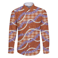 Orange Hawaii Palaka Honohono Pikake Family Matching Summer Maxi Dress and Hawaiian Shirt Hawaiian Orchid Lei Polynesian Pattern - Polynesian Pride